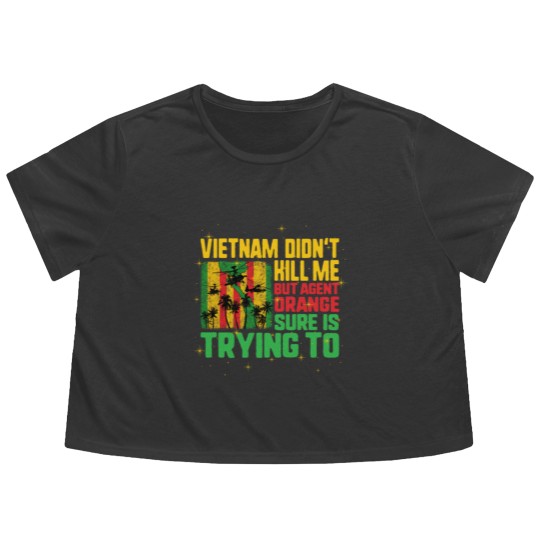 Discover Vietnam Veteran Flowy Cropped Tees, Vietnam Didn't Kill Me, Flowy Cropped Tees