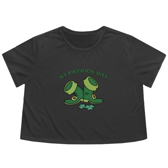 Discover St Patrick Day Flowy Cropped Tees
