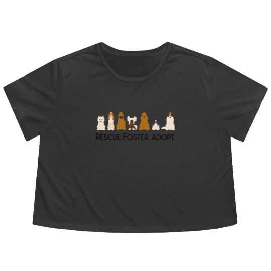 Discover Rescue Foster Adopt Dogs - Dogs - Flowy Cropped Tees - Dog Lover Flowy Cropped Tees, Classic Flowy Cropped Tees