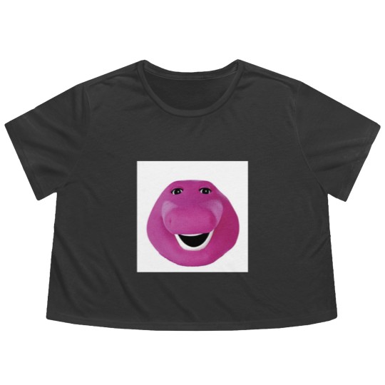 Discover Barney Face Flowy Cropped Tees