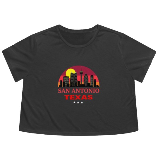 Discover Vintage San Antonio USA Souvenir Flowy Cropped Tees