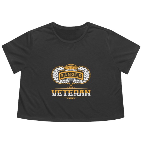 Discover Airborne Ranger Army Veteran Flowy Cropped Tees
