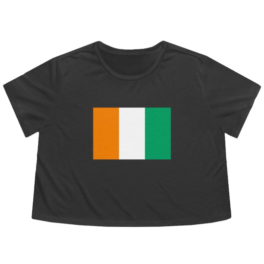 Discover Ivory Coast Flag Flowy Cropped Tees