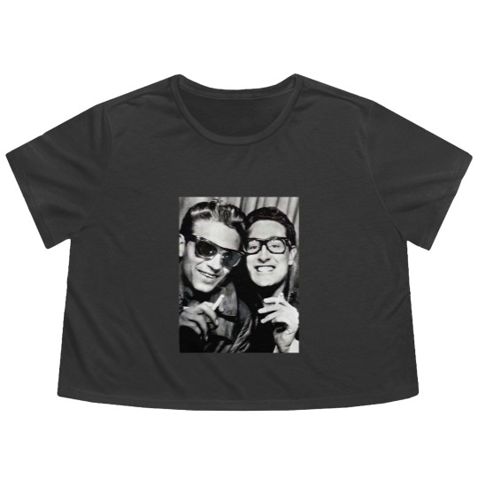 Discover Waylonn Jennings and Buddy Holly 1958 Flowy Cropped Tees