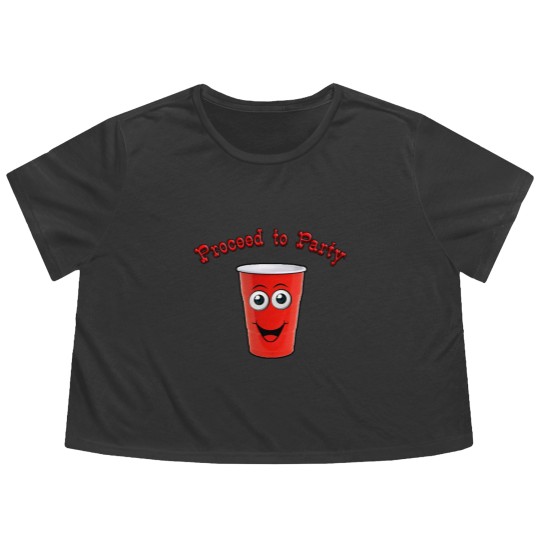Discover Red Solo Cup - Proceed to Party Flowy Cropped Tees