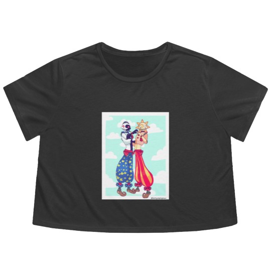 Discover Sun and Moon fnaf Long Flowy Cropped Tees