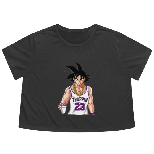 Discover Trap Goku Flowy Cropped Tees