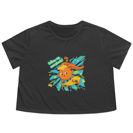 Discover Sunny Bunnies - Follow Me Everybody Flowy Cropped Tees