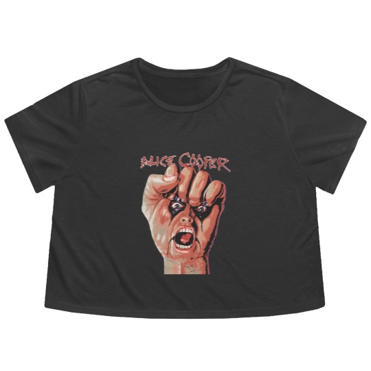 Discover Alice Cooper Tour Rock Music Flowy Cropped Tees, Alice Cooper, Raise Your Fist and Yell Flowy Cropped Tees
