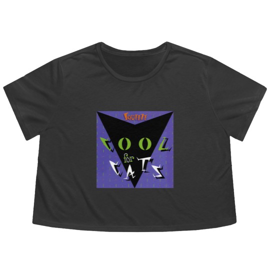 Discover Squeeze Cool For Cats Cool Cats Purple Green Flowy Cropped Tees