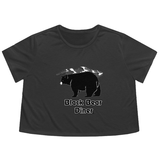 Discover Black bear diner Flowy Cropped Tees