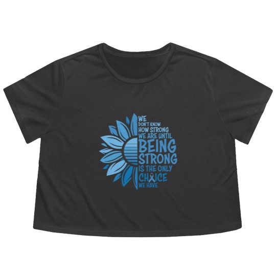 Discover Colon Cancer Awareness Flowy Cropped Tees, Cancer Ribbon Graphic Tees