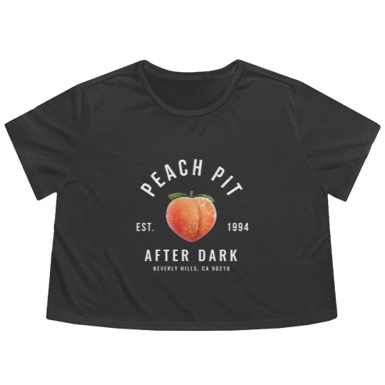 Discover Peach P After Dark - modern vintage logo - Peach P - Flowy Cropped Tees