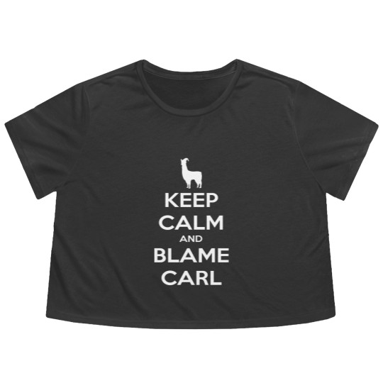 Discover Llamas with Hats Flowy Cropped Tees, Keep Calm and Blame Carl Essential Flowy Cropped Tees