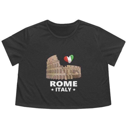 Discover I Love Rome Italy Colosseum Flowy Cropped Tees