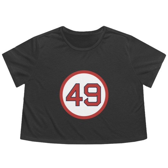 Discover Tim Wakefield 49 Jersey Number (2) 6+4+3=2 Boston Flowy Cropped Tees