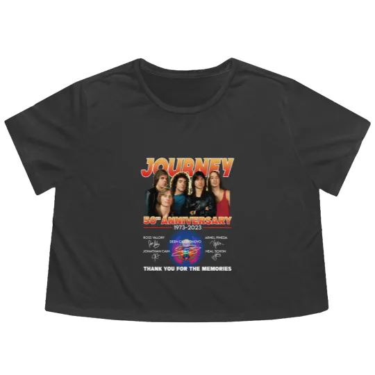 Discover Journey Freedom Tour 2023 50th Anniversary Signature Flowy Cropped Tees
