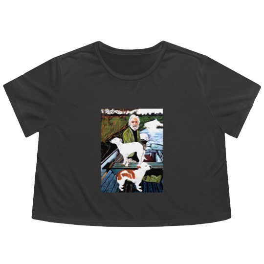 Discover Goodfellas Painting Old Man with Dog Flowy Cropped Tees