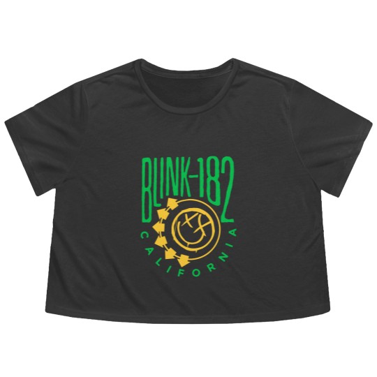 Discover Blink-128 Flowy Cropped Tees, Smiley Face Flowy Cropped Tees, Rock Show Flowy Cropped Tees,