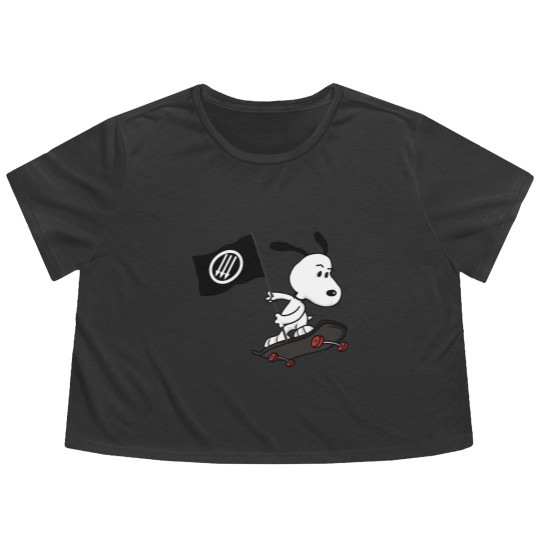 Discover Antifa anti-fascist dog Flowy Cropped Tees