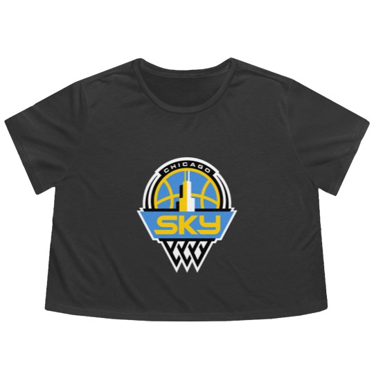 Discover My love Chicago Skies Basketball Flowy Cropped Tees