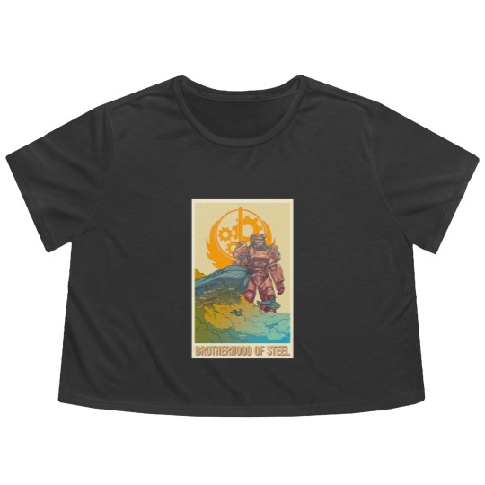 Discover Brotherhood of Steel Flowy Cropped Tees