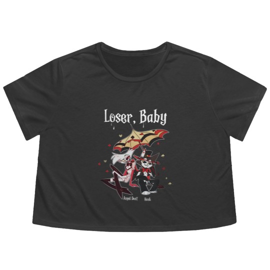 Discover Loser Baby Flowy Cropped Tees, Angel Dust & Husk Flowy Cropped Tees, Angel Dust Hazbin Hotel