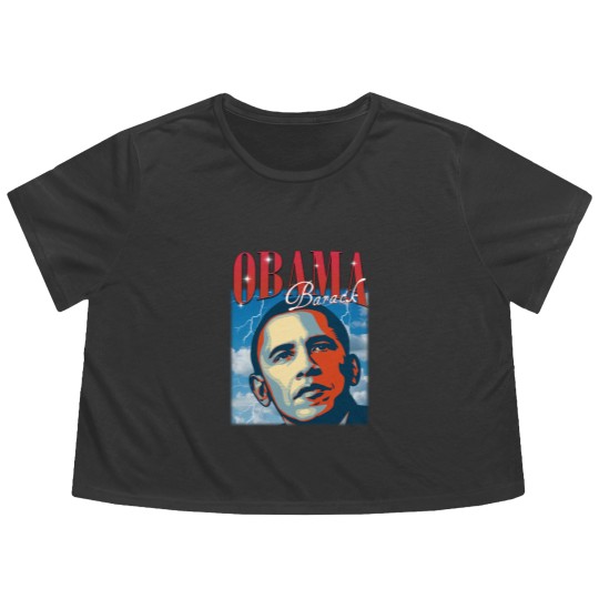 Discover RETRO BARACK OBAMA Flowy Cropped Tees | Vintage Obama Flowy Cropped Tees Retro 90s