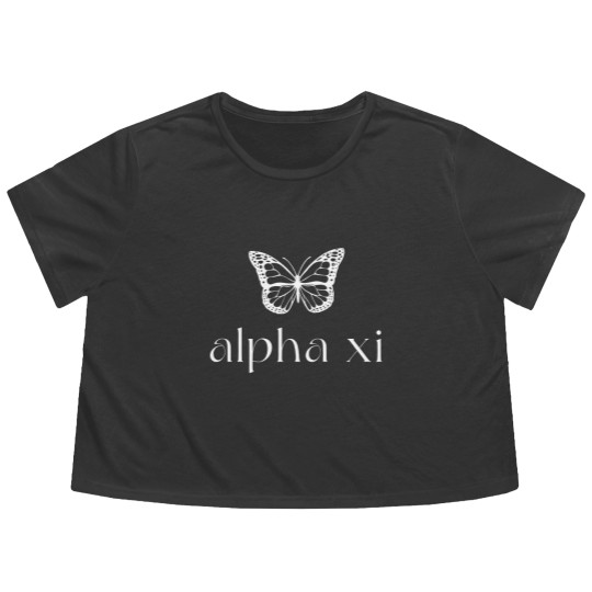 Discover Alpha Xi Delta Butterfly Flowy Cropped Tees | Custom sorority merch