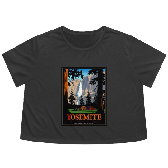 Discover Yosemite Flowy Cropped Tees Vintage National Park Flowy Cropped Tees
