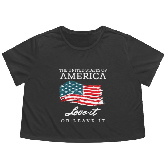 Discover The United States Of America Love It Or Leave It Flowy Cropped Tees