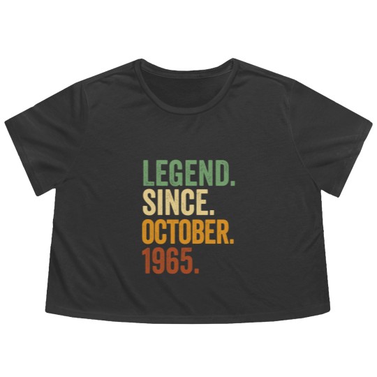 Discover Retro 1965 Birthday October Born Legend Since 1965 Flowy Cropped Tees