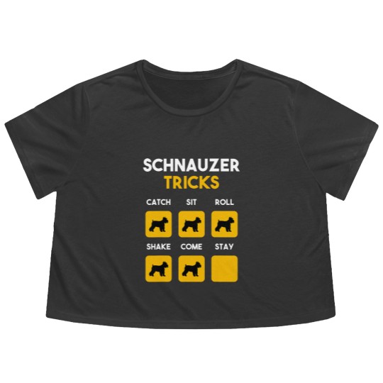 Discover Stubborn Schnauzer Tricks Funny Gift for Shnauzer Flowy Cropped Tees