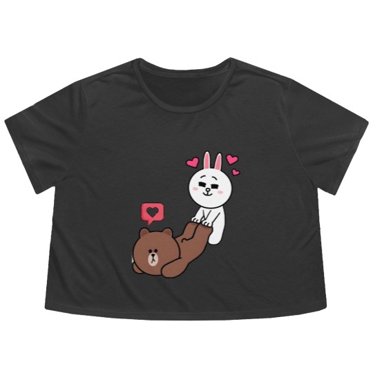 Discover Brown and Cony Love Flowy Cropped Tees