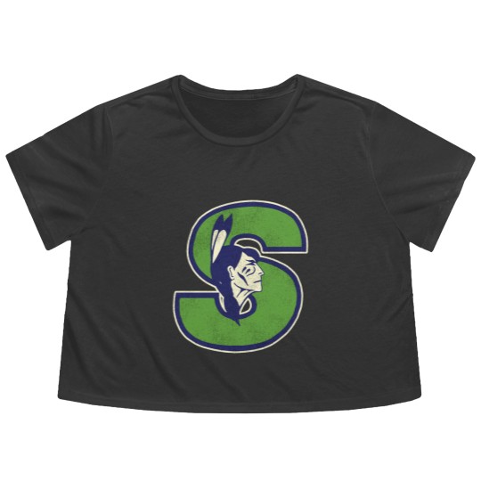 Discover Springfield Indians Retro Defunct Ice Hockey (1) Flowy Cropped Tees