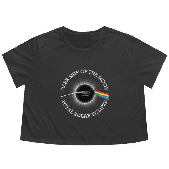 Discover Total Solar Eclipse 04 08 24 Rainbow Totality Dark Side Moon Flowy Cropped Tees