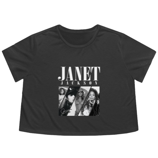 Discover Janet Jackson Signature Flowy Cropped Tees, 90s Vintage Janet Jackson Flowy Cropped Tees