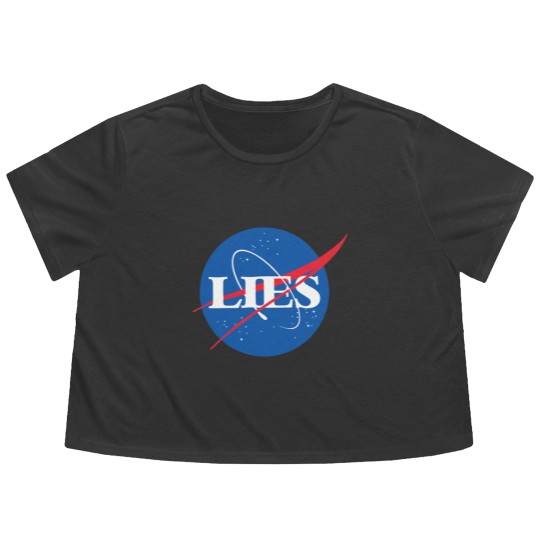 Discover NASA LIES LOGO NASA LIES LOGO NASA LIES LOGO Flowy Cropped Tees