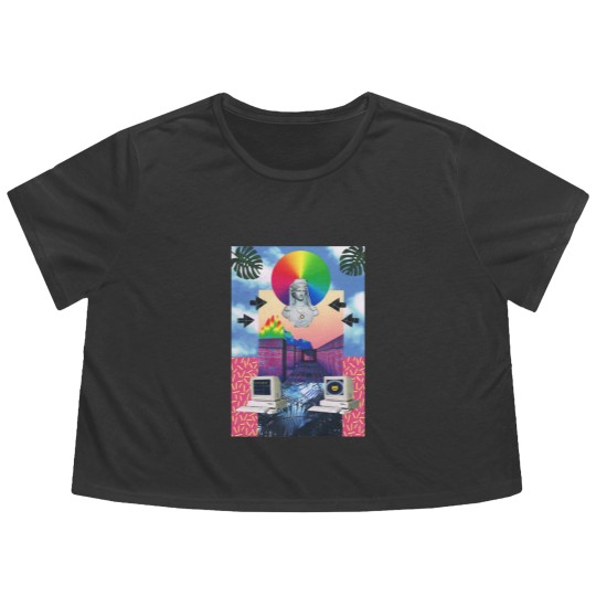 Discover Vaporwave 4 - Vaporwave - Flowy Cropped Tees