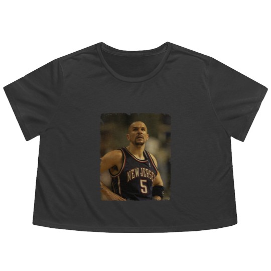 Discover Jason Kidd - Vintage Design Of Basketball Flowy Cropped Tees