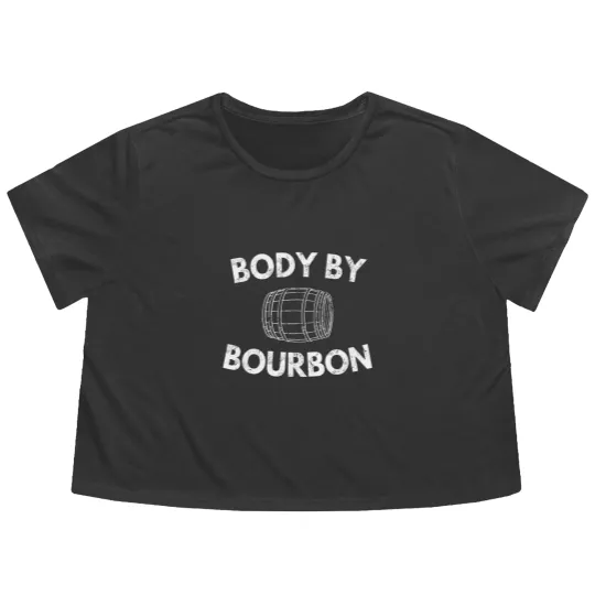 Discover Body by Bourbon Unisex Flowy Cropped Tees, Funny Kentucky Bourbon Lover