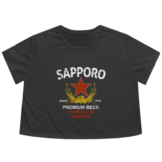 Discover Sapporo Beer Flowy Cropped Tees