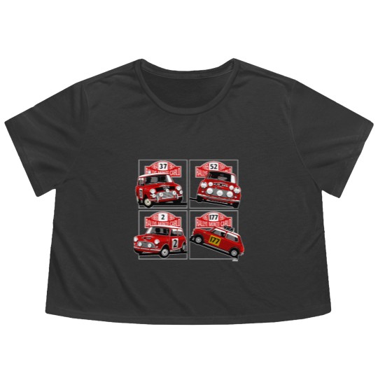 Discover Monte Carlo Rally Mini Coopers Flowy Cropped Tees