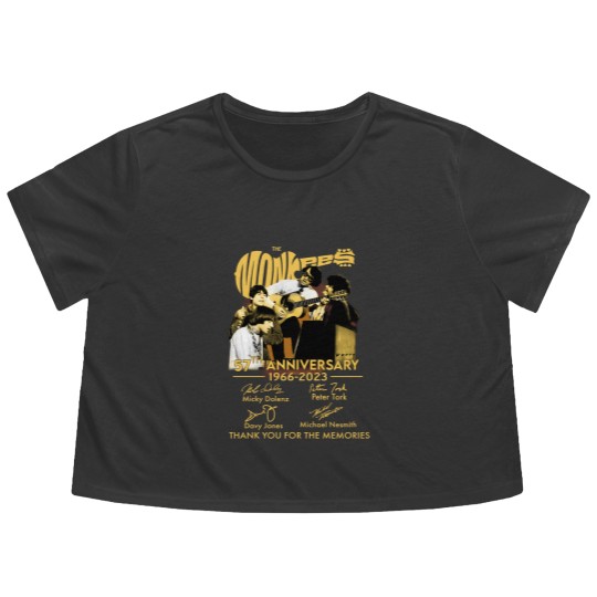 Discover The Monkees 57th Anniversary 1966-2023 Signatures Flowy Cropped Tees, The Monkees Flowy Cropped Tees Fan Gifts