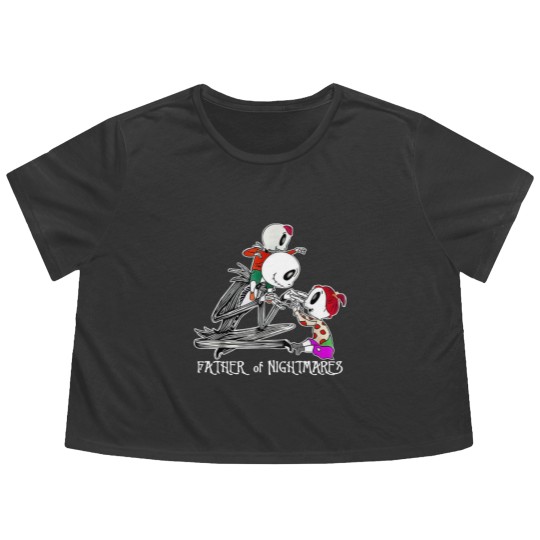 Discover Father Of Nightmares Vintage Flowy Cropped Tees, Skellington Flowy Cropped Tees