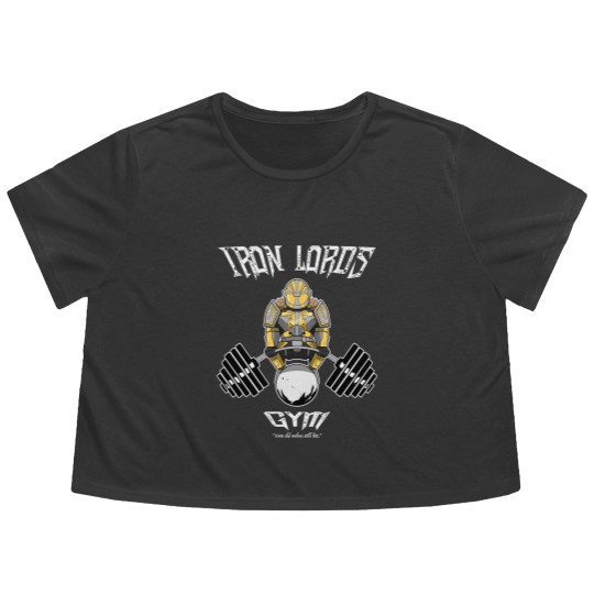 Discover Iron Lords Gym Black Flowy Cropped Tees