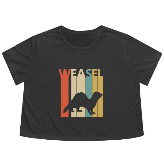 Discover Vintage Weasel Animal Silhouette Flowy Cropped Tees