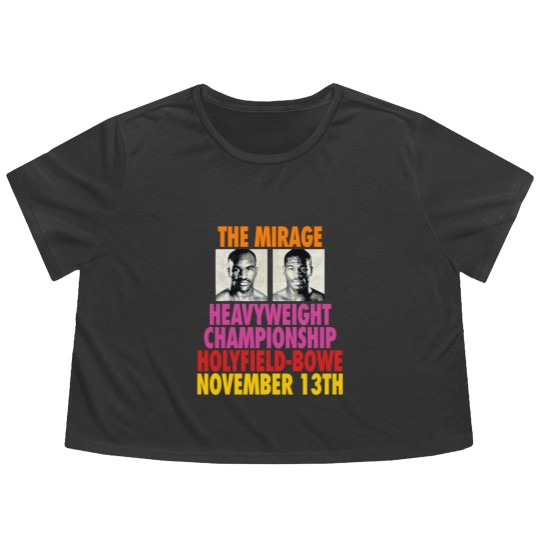 Discover Vtg Evander Holyfield Riddick Bowe Mens Boxing Flowy Cropped Tees
