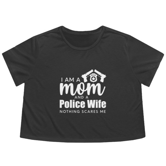 Discover Police girlfriend police wife Flowy Cropped Tees police wife Flowy Cropped Tees