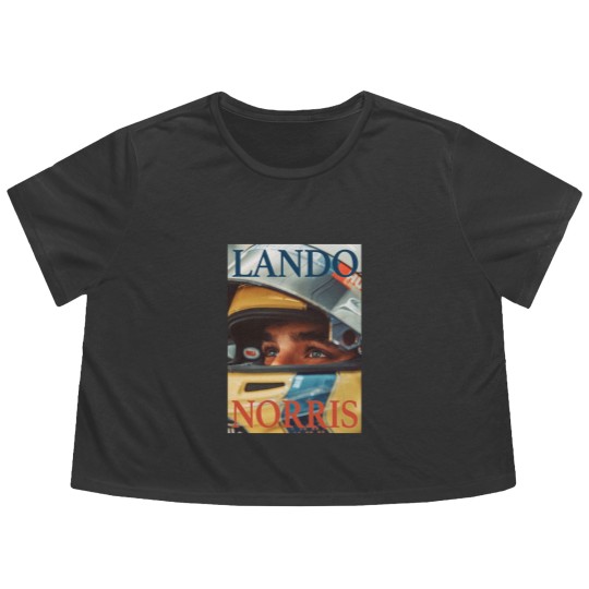 Discover Lando Norris Flowy Cropped Tees, Racing Team Flowy Cropped Tees, Driver Flowy Cropped Tees, Fan Gift